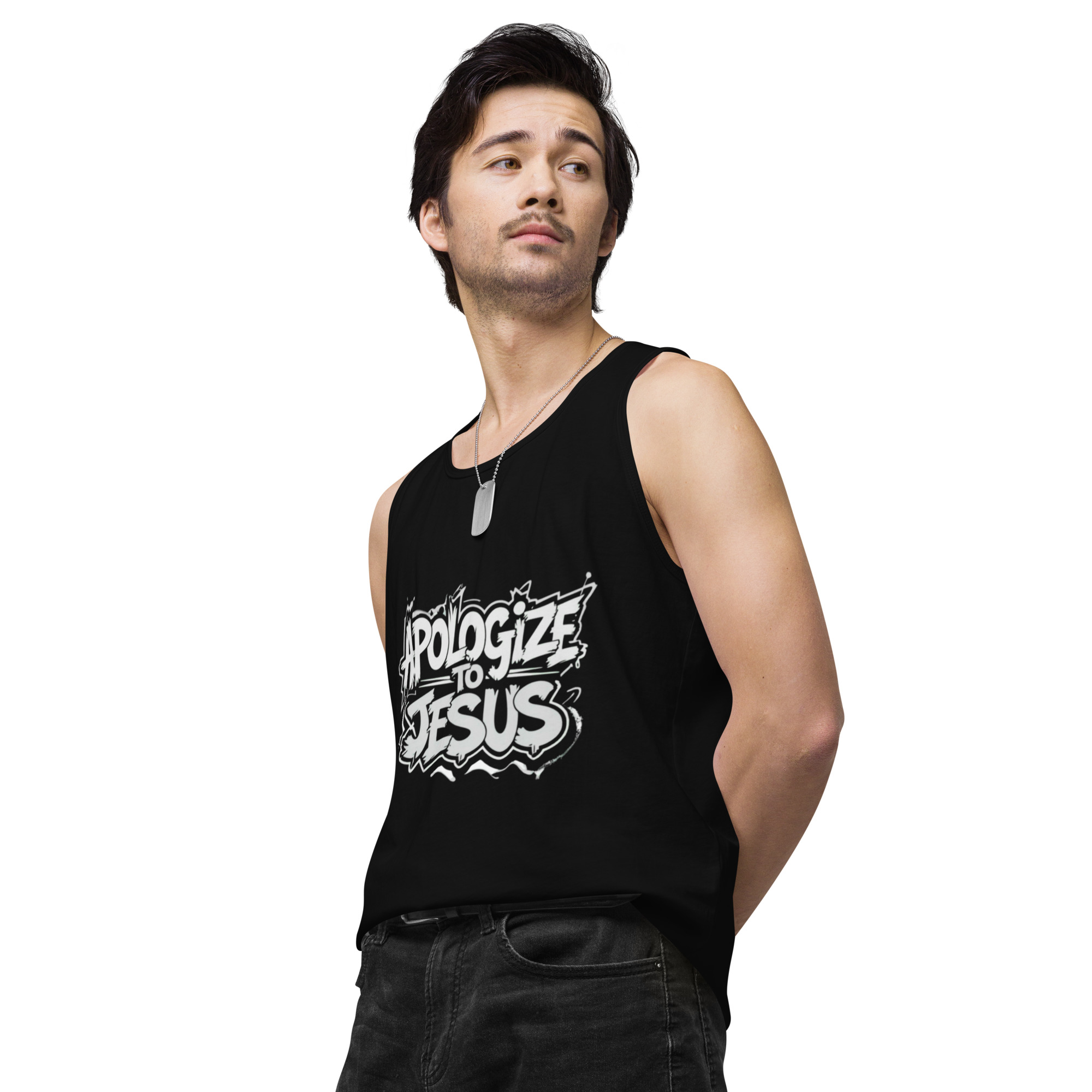 Apologize To Jesus Men’s tank top - Image 4