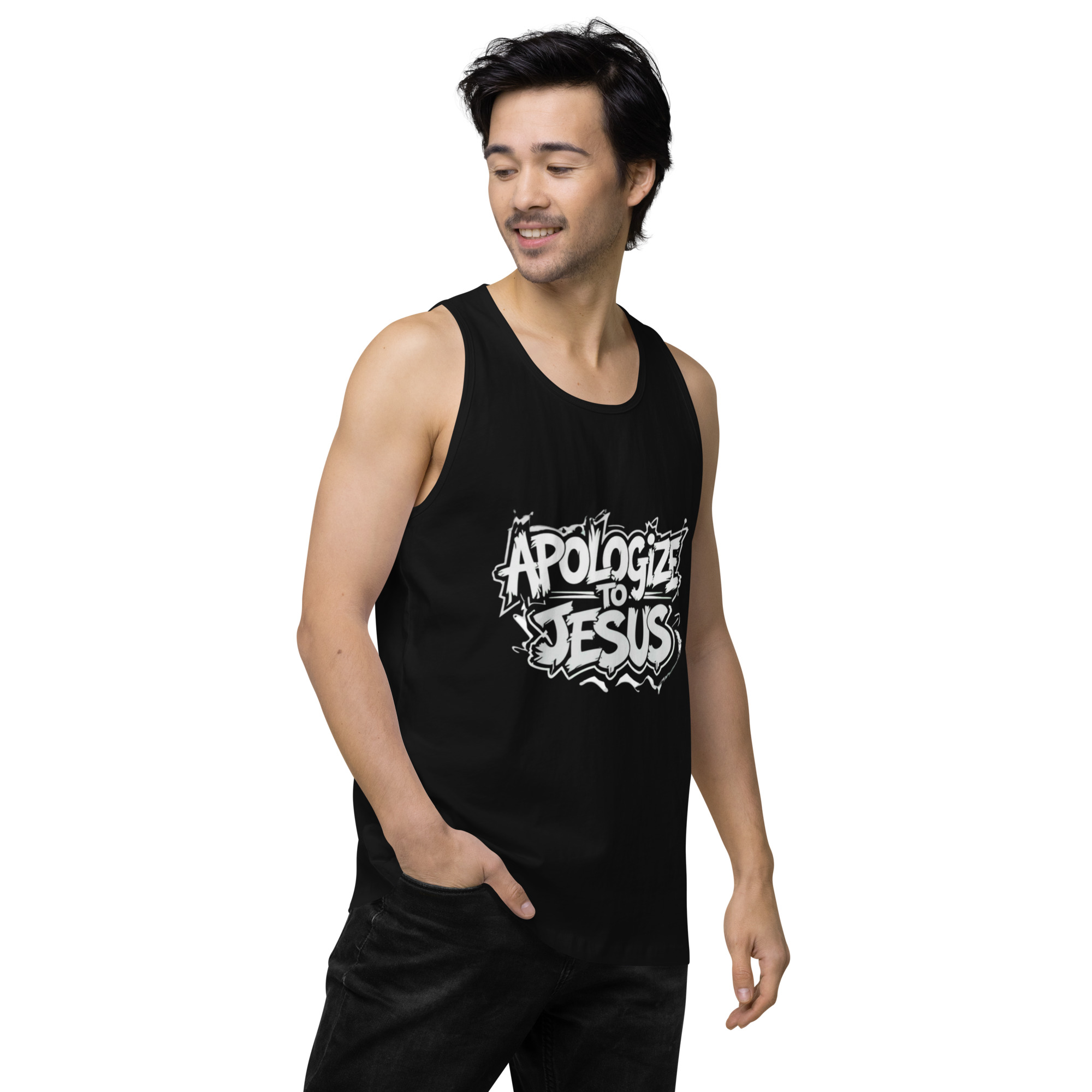 Apologize To Jesus Men’s tank top - Image 3